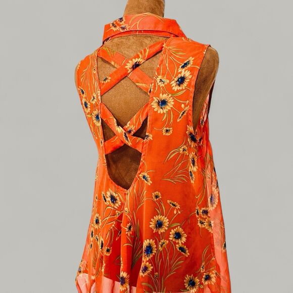 Womens Hi Low Top Size S Sunflower Dutton Yellowstone Boho Western Festival - Picture 7 of 11